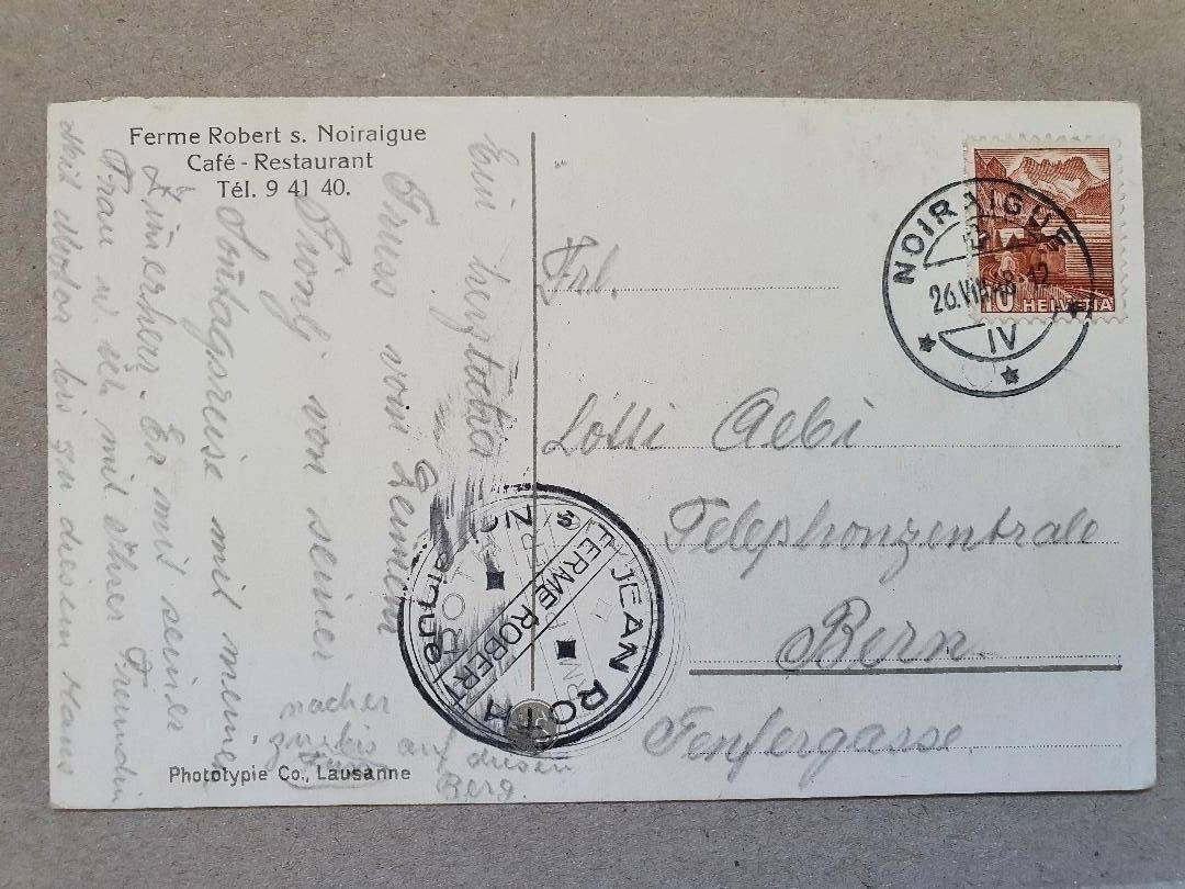 Cartoline postali: CREUX-DU-VAN  -  LA FERME ROBERT  - 1948 – Usato da Delémont venduto da Domdom1 1