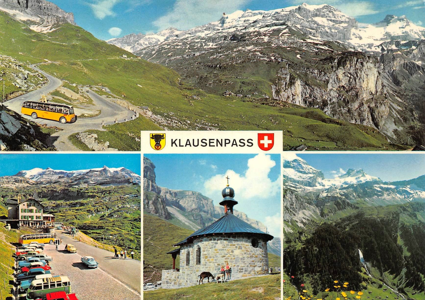 Cartoline postali: Klausenpass, Postauto – Usato da Ottikon b.Kemptth. venduto da Neptun1974