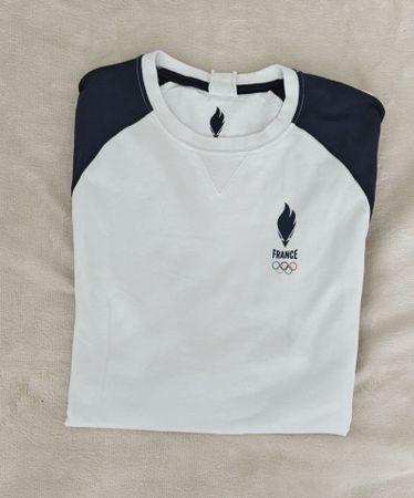 Sportshirt Olympia Frankreich weiss blau Grösse XS