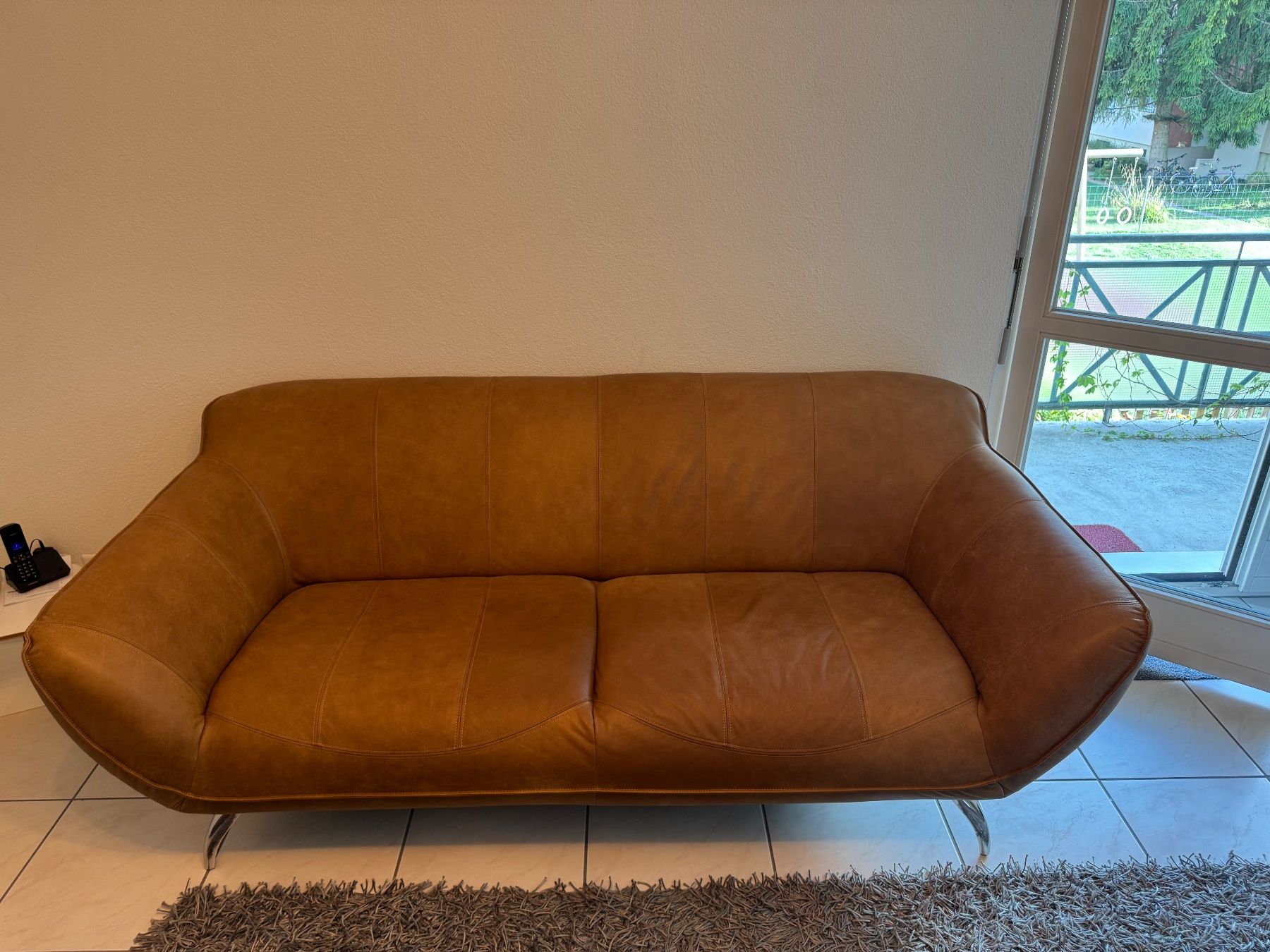 Divani: 2-sitzer-sofa Venezuela Aus Echtleder Echtleder Hellbraun – Usato da Uesslingen venduto da Borisw 4