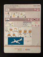Etihad Regional Darwin Airline Saab 2000 Safety Card 2007