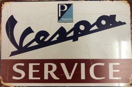 Blechschild Metallschild Vespa Service GTS Primavera Sprint