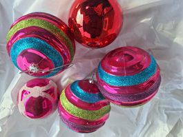5 STK BUNTE WEIHNACHTSBAUMKUGELN CHRISTBAUMKUGELN