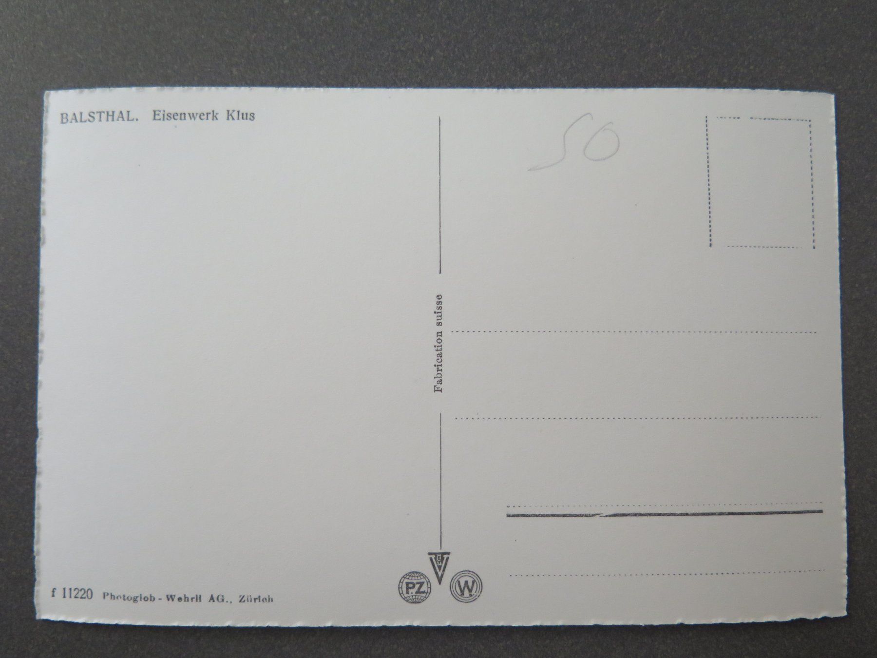 Cartoline postali: BALSTHAL - EISENWERK KLUS – Usato da Wittenbach venduto da lipasal 1