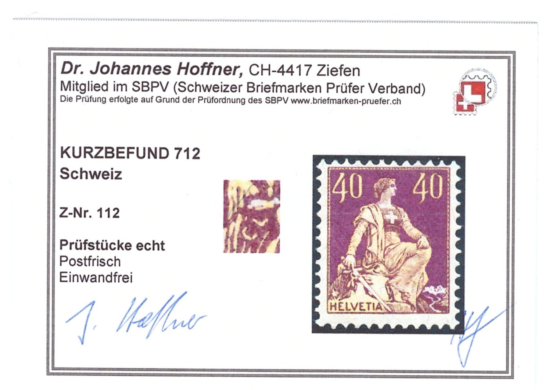 Alle Briefmarken: Helvetia mit Schwert, SBK 112 – Gebraucht aus Wangen b. Olten von 66ard 1