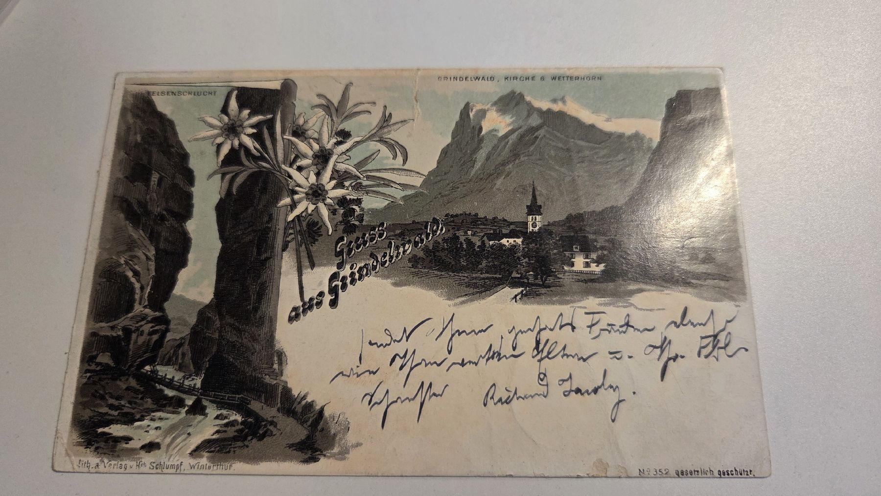 Cartoline postali: 1896 Ansichtskarte Gruss aus Interlaken – Usato da Arni AG venduto da Moth68