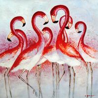 Modern Art - Flamingos in love