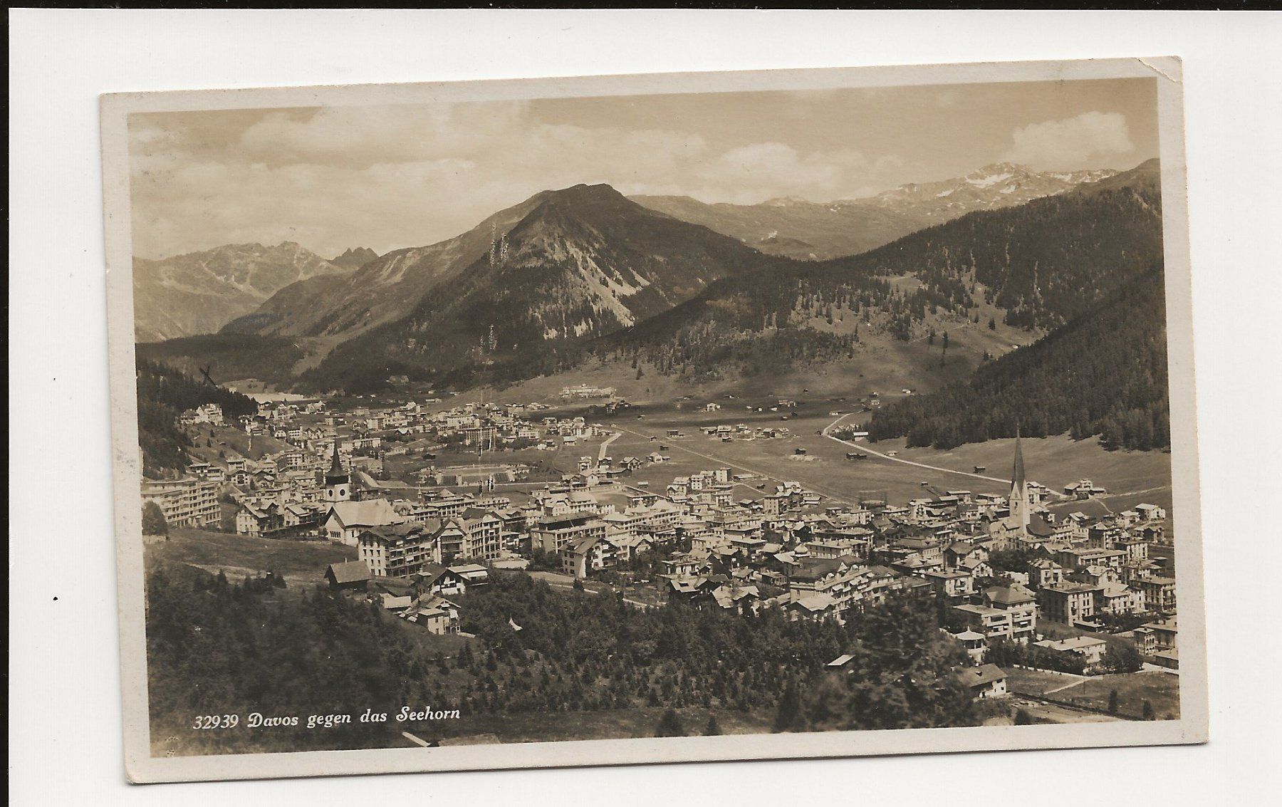 Cartoline postali: AK 1927 Davos gegen das Seehorn – Usato da Greifensee venduto da 315WDO