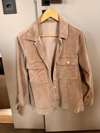 Cordhemd Oversize Rossana Diva – Beige – Grösse 34 – Made in