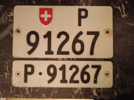 2x Nummernschild Post PTT 91267 Geburtstag ausrangiert