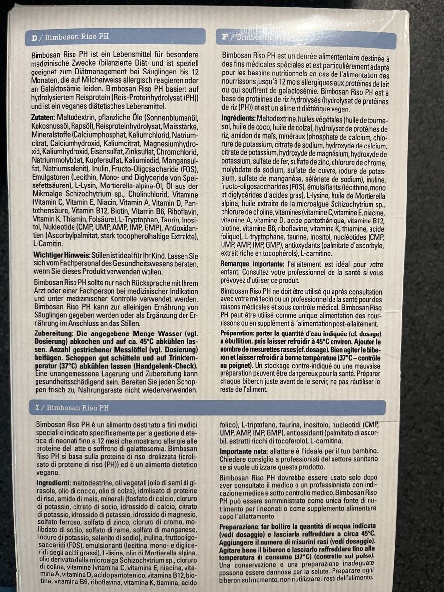 Bimbosan Cibi & Specialità: Bimbosan Riso PH 3 Pkg. à 400g – Nuovo e nell'imballaggio originale da Allschwil venduto da sar_9sy9 2