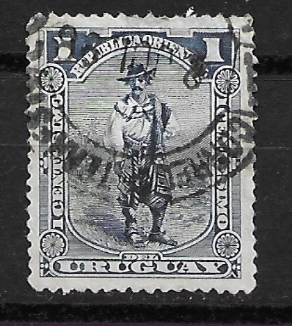 Alle Briefmarken: Uruguay 1897: Gaucho – Gebraucht aus Zürich von Rainstamps