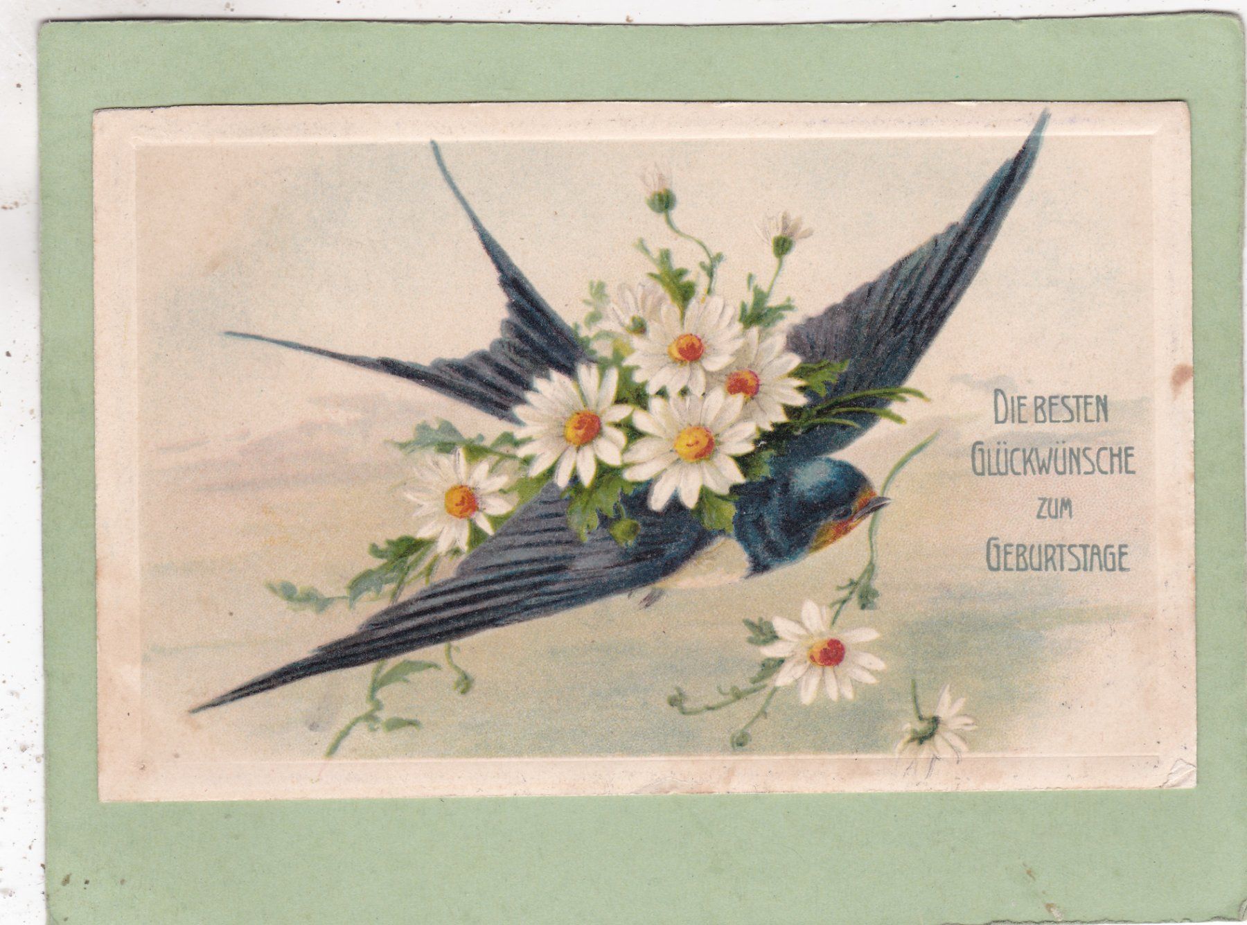 Ansichtskarten: Kitsch Vogel Blumen Geburtstag 1913 – Gebraucht aus Herisau von Lisegrat2008