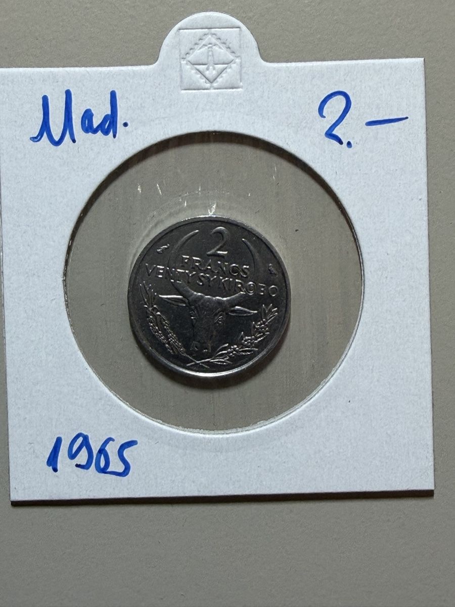 Tutti le monete: Madagascar - 2 francs - 1965 – Usato da Payerne venduto da Mike1682