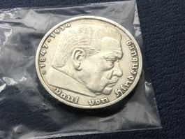 5 Reichsmark 1939 E.     Sehr selten VZ +++