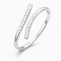 verstellbarer Ring Silber 925 Zirkonia Gr. 50-53&54-56&57-60