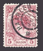 Niederland 1898, 5 Gulden Wilhelmina sauber gestempelt