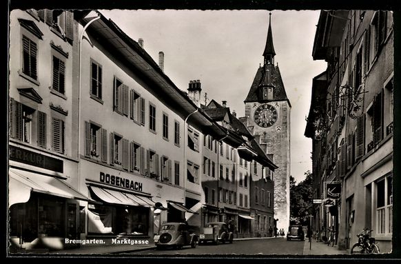 Cartoline postali: Bremgarten /AG, Marktgasse mit Geschäft – Usato da Berlin venduto da bartko-reher