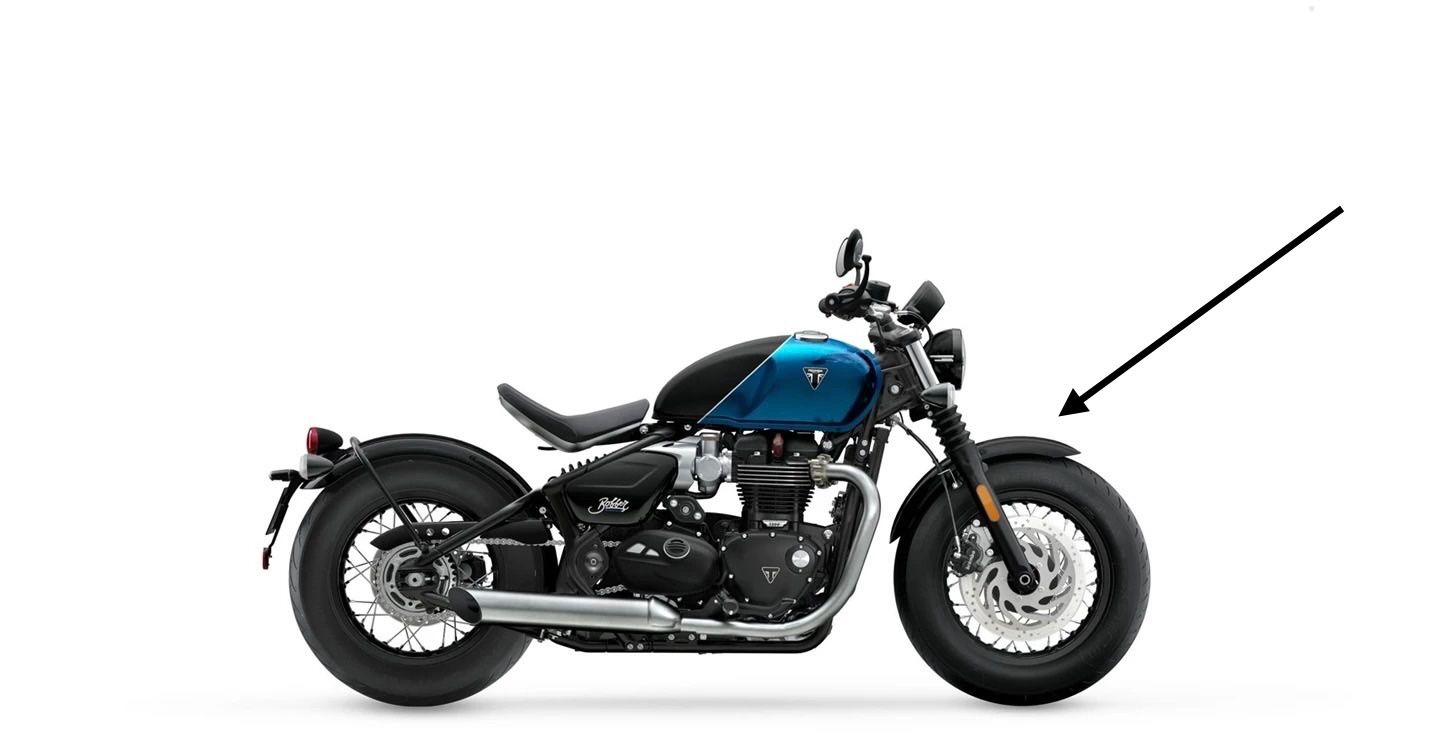 Triumph Tutti i ricambio per moto: Bonneville Bobber Schutzblech vorne – Usato da Zürich venduto da Evo-9 3