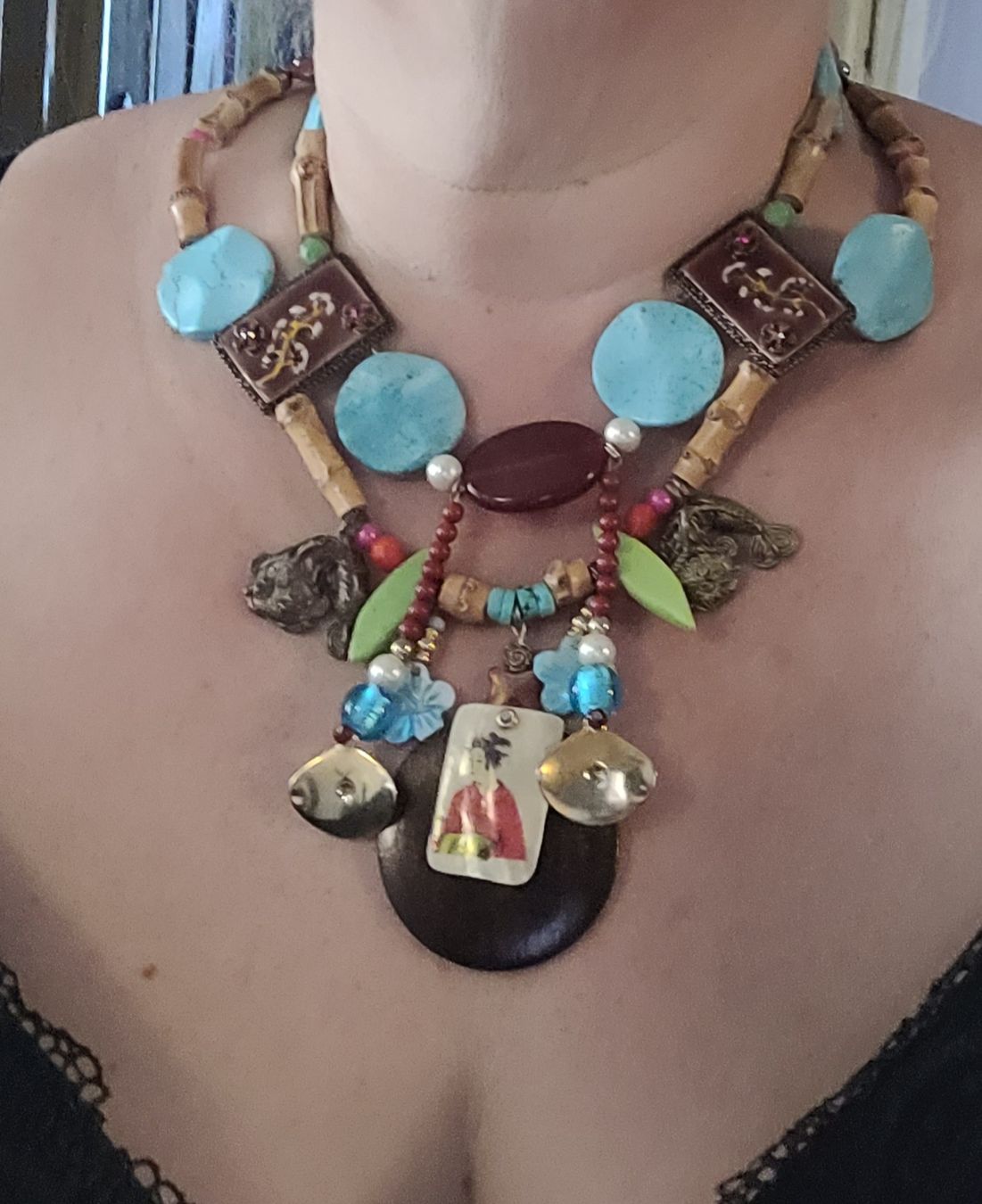 Catenine: Collier fantaisie création unique et colorée. – Usato da Vevey venduto da lba_dd82 1