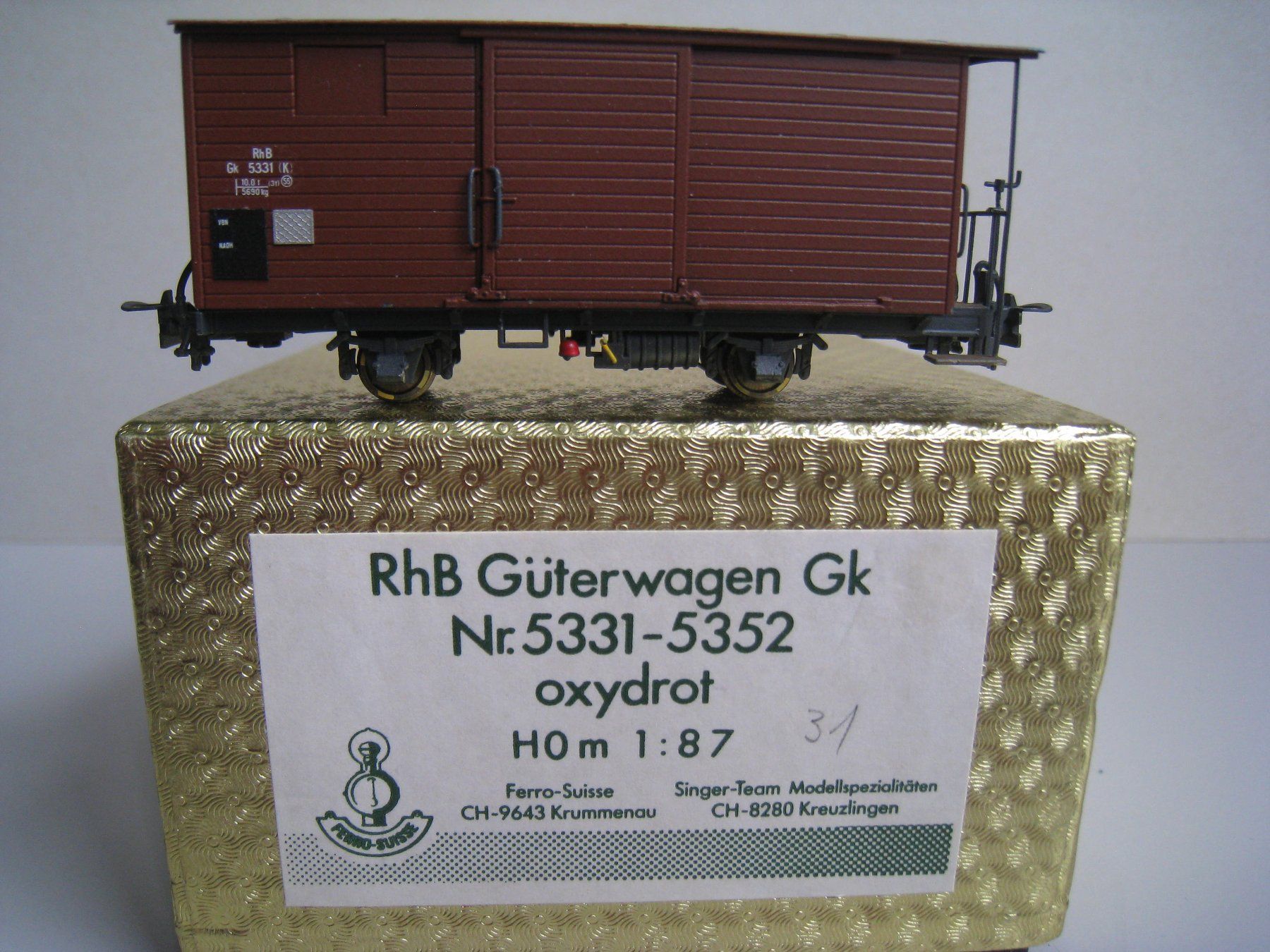 Ferro-suisse Modellini di ferrovie: Ferro Suisse Gk 2 5331 Rhb Oxydrot – Usato da Buchs ZH venduto da swiss-train