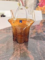 Leonardo Glas-Vase im extravaganten Handtaschen-Design 