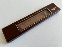 LONGINES vintage long brown simili leather box, large window