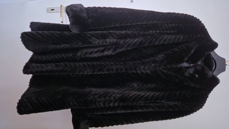 Kunstpelzmantel schwarz