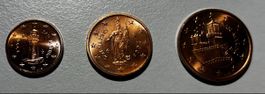 San Marino Euro Cent Lot 2002/2005/2006 – 3 Münzen