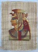Original Ägyptischer weiße Papyrus Handgemalt Kleopatra