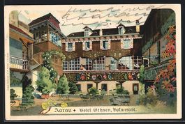 Aarau, Hotel Ochsen, Hofansicht, 1923