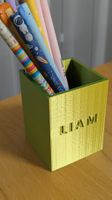 Personalisierter Stiftehalter - LIAM - grün/goldene Farbe