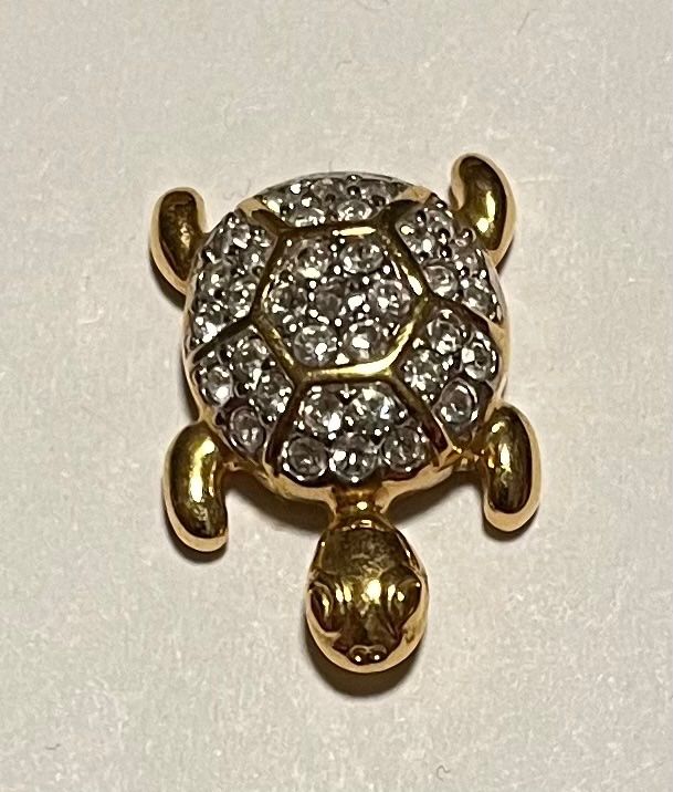 Plaketten & Abzeichen: Schildkröte Pin mit Steinchen besetzt – Gebraucht aus Altdorf UR von Mini037 4