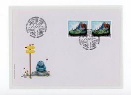 Sondermarke "Wandern" 2022, FDC Combo und aus Viererblock