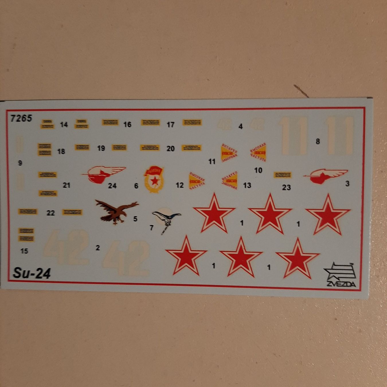Zvezda Modellbausätze & Standmodelle: 1974 ... Suchoi SU-24 ... Zvezda 7265 – Gebraucht aus Bonstetten von Benibanny59 3