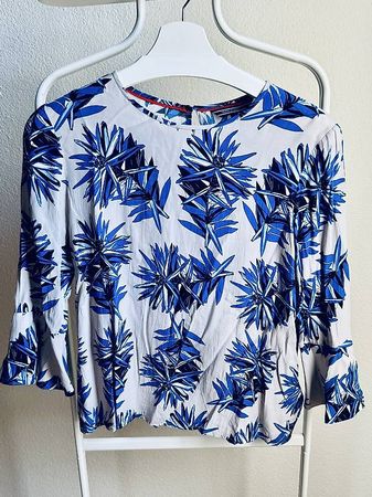 Tommy Hilfiger Bluse weiss/blau, Grösse 36