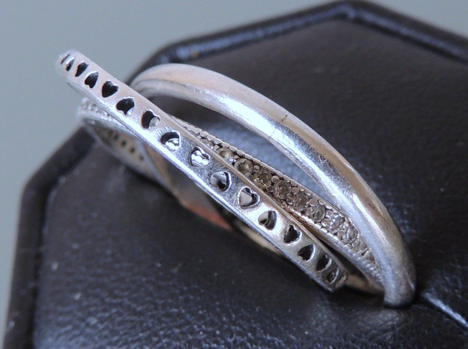 Anelli: Silber 925 Triple Fingerring Gr. 59 – Usato da Waldenburg venduto da schaller707