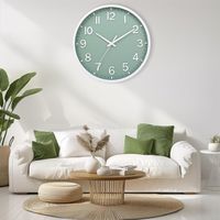 Lautlose Wanduhr Grün Weiss 20 cm
