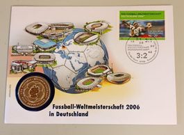 Numisbrief Fussball WM 2006 in Deutschland mit 10 Euro Münze