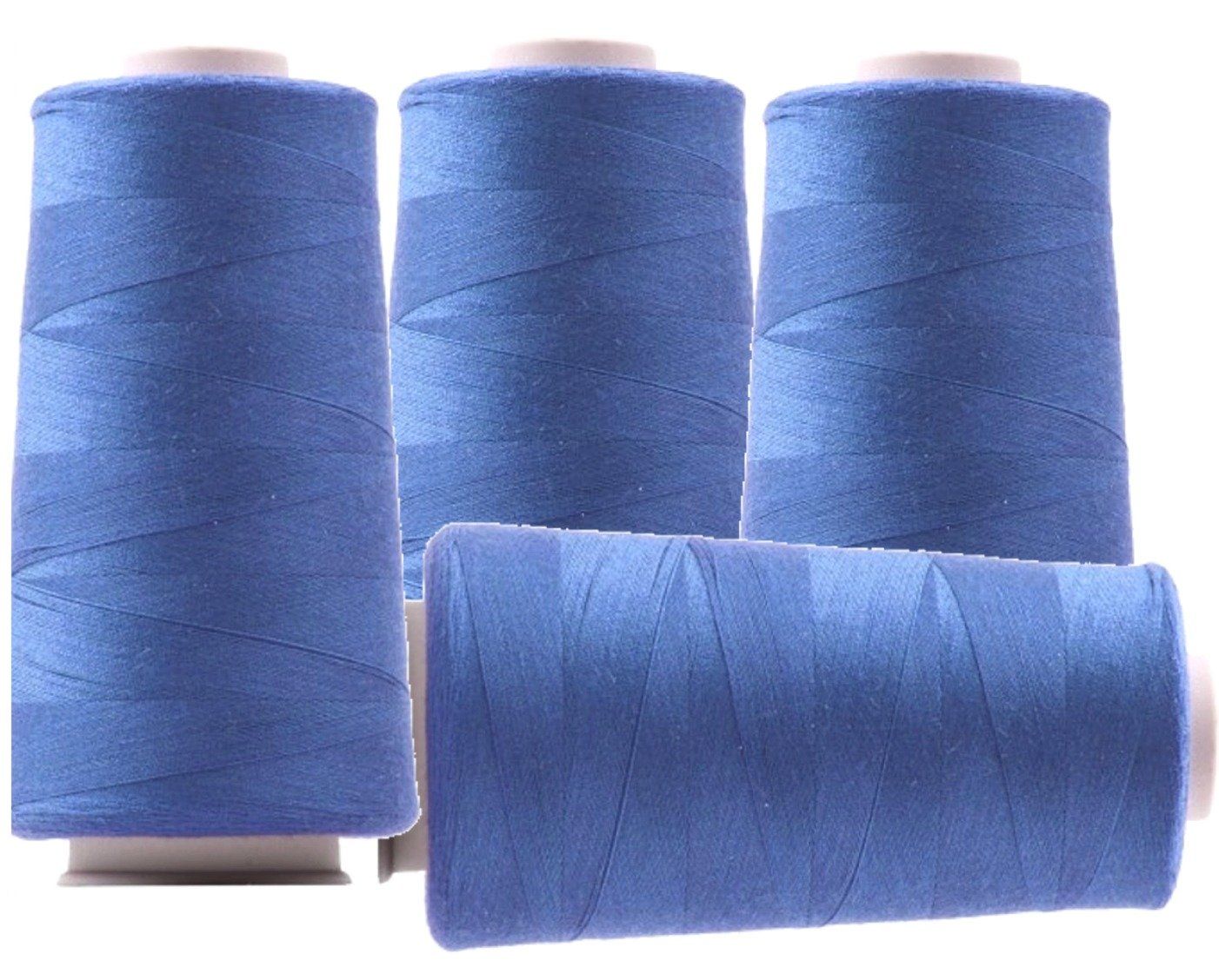 Cordicelle & Fili: Overlockgarn, 3000m, Polyester - hellblau dunkler 15 – Nuovo (secondo la descrizione) da Leimbach TG venduto da ziernaht