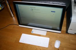 Wunderschöner weisser HP All In One AIO PC mit Tastatur Maus