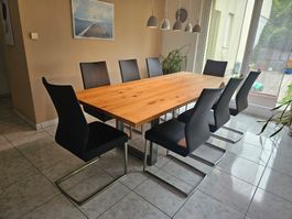Esstisch Wildeiche massiv, geölt 100/240cm