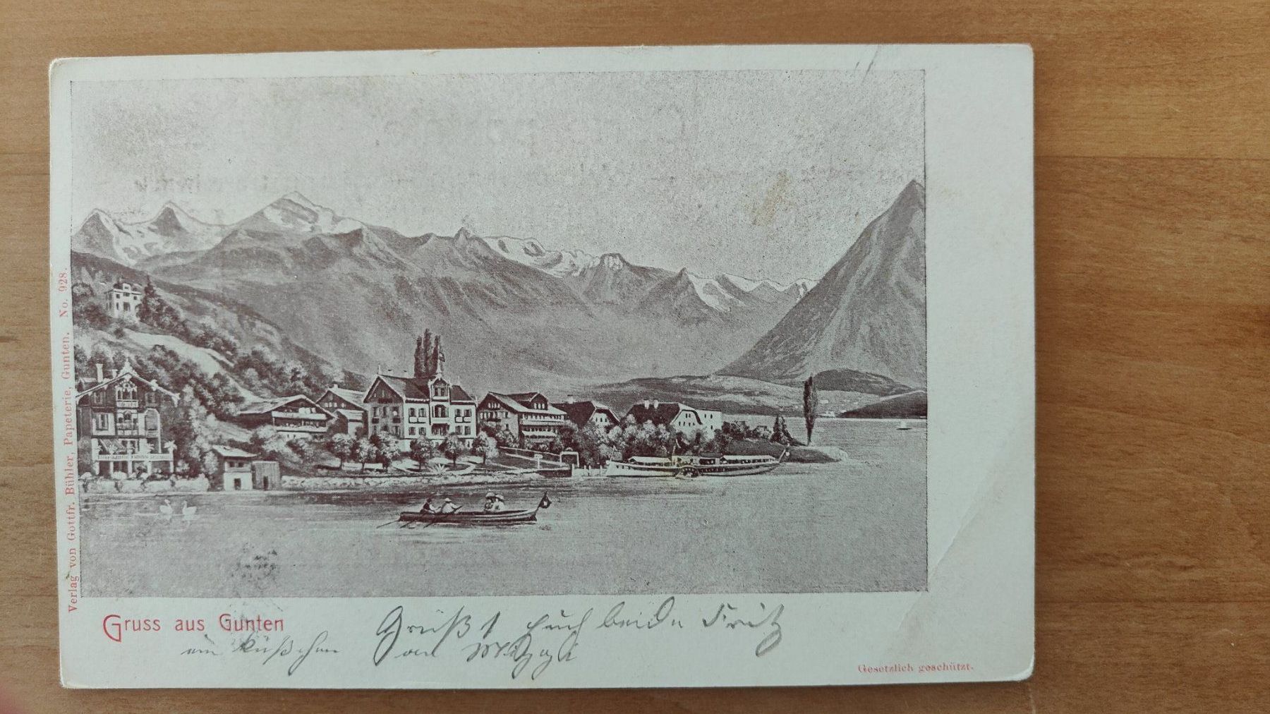 Cartoline postali: Gruss aus Gunten um 1900 – Usato da St. Erhard venduto da Chaeferli6
