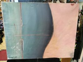 ART MODERNE HUILE SUR TOILE SIGNÉE ET DATÉE 92