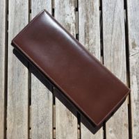 🐸 LEDER PORTEMONNAIE/ CLUTCH TOP ZUSTAND KASTANIENBRAUN