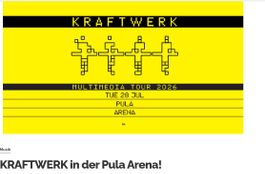 2 Tickets für Kraftwerk Konzert in der Arena Pula am 28.7.26