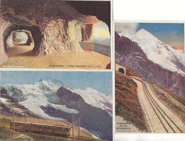 Jungfraubahn 3 AK gleiche Serie um 1920 Bahn Motiv sehr gut