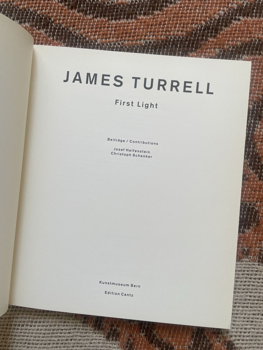 Libri: James Turrell First Light Catalogue Edition Cantz 1991 – Usato da Basel venduto da Amechan. 2