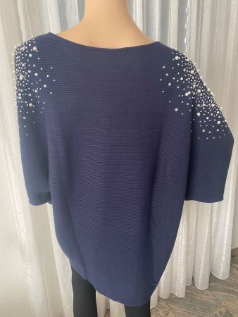 MUST HAVE - einzigartiger und stylischer Perlen-Pullover, 48