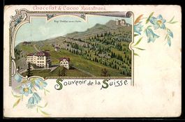Lithographie Rigi-Kulm, Totalansicht aus der Vogelschau, Cho